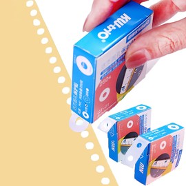 WDEC Pack of 500 Hole Reinforcement Ring Label Stickers, 250 White and 250 Transparent Loose Leaf Paper Hole Reinforcement Ring Label Stickers for Office, School, Home