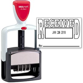 MaxMark Heavy Duty Style Date Stamp with Received self Inking Stamp - Black Ink