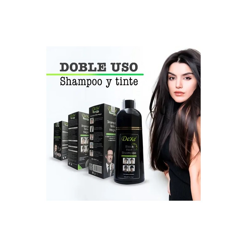 Shampoo Para Canas Con Tinte Para Cabello Color Negro 2