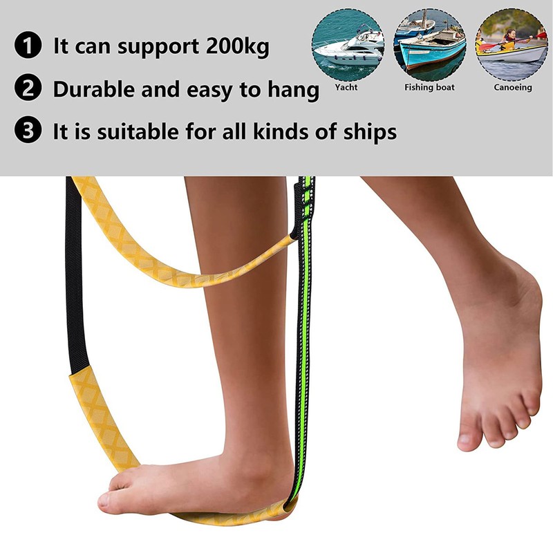 Boat Rope Ladder Portable 5 Step Folding Marine Rope Ladder