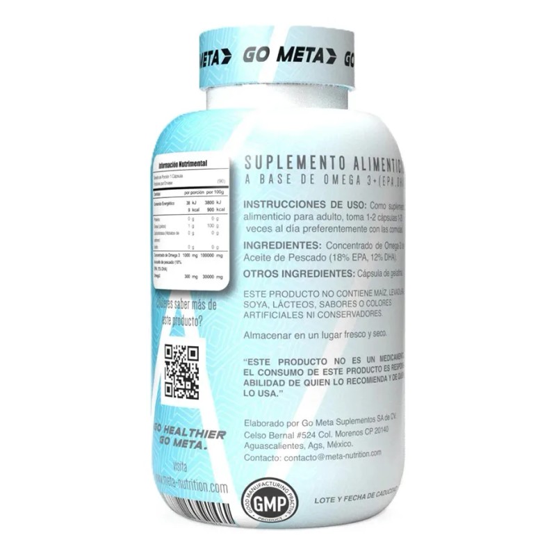 Omega Meta Nutrition Contenido Softgels Sabor Capsulas Suave