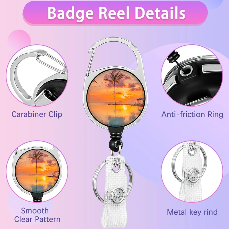 Beach Palm Tree Lanyards for Id Badges,ID Badge Holder and