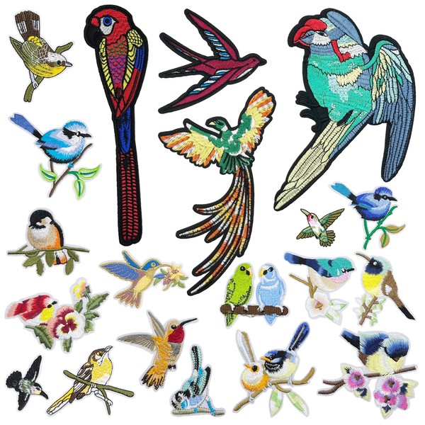 Woohome 20 PCS Sew on Patches, Bird Iron On Patches