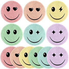 Tinideya 12 Pcs Kids Classroom Carpet Circle Seats 16 Inch Pastel Face Classroom Rugs Round Mats Educational Floor Cushions for School Group Activity Learning Play Areas