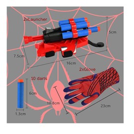 PTBWS Spider Launcher Gloves, Set of 2 Kids Spider Hero Gloves, Hero Launcher Wrist Toy, Hero Launcher, Cosplay Glove Launcher, Funny Educational Toy Costume Props for Children