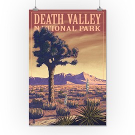 Death Valley National Park, California - Joshua Tree (16x24 Giclee Gallery Print, Wall Decor Travel Poster)