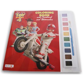 Coloring BooksToy Story 4 Painting Book with Watercolors and Paint Brush - 20 Heavy Duty Pages