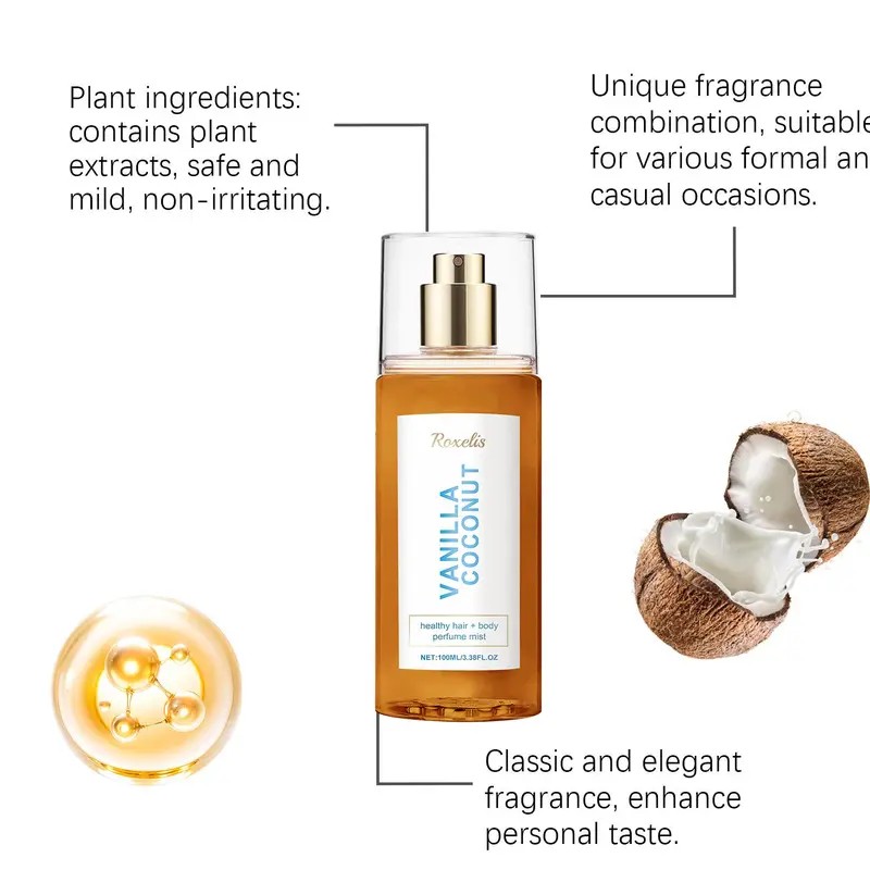 Vanilla Coconut Body Perfume Spray – Refreshing & Romantic Fragrance,