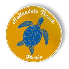 Squiddy Hallandale Beach Florida Vacation Beach Town - Vinyl Sticker - Large Size (11" high)