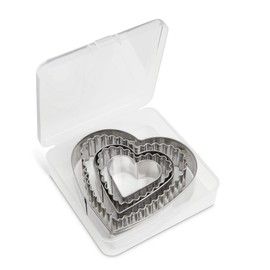 Mrs. Anderson’s Baking Cookie Fondant Cutters, Graduated Hearts, Stainless Steel, 5-Piece Set with Storage Container
