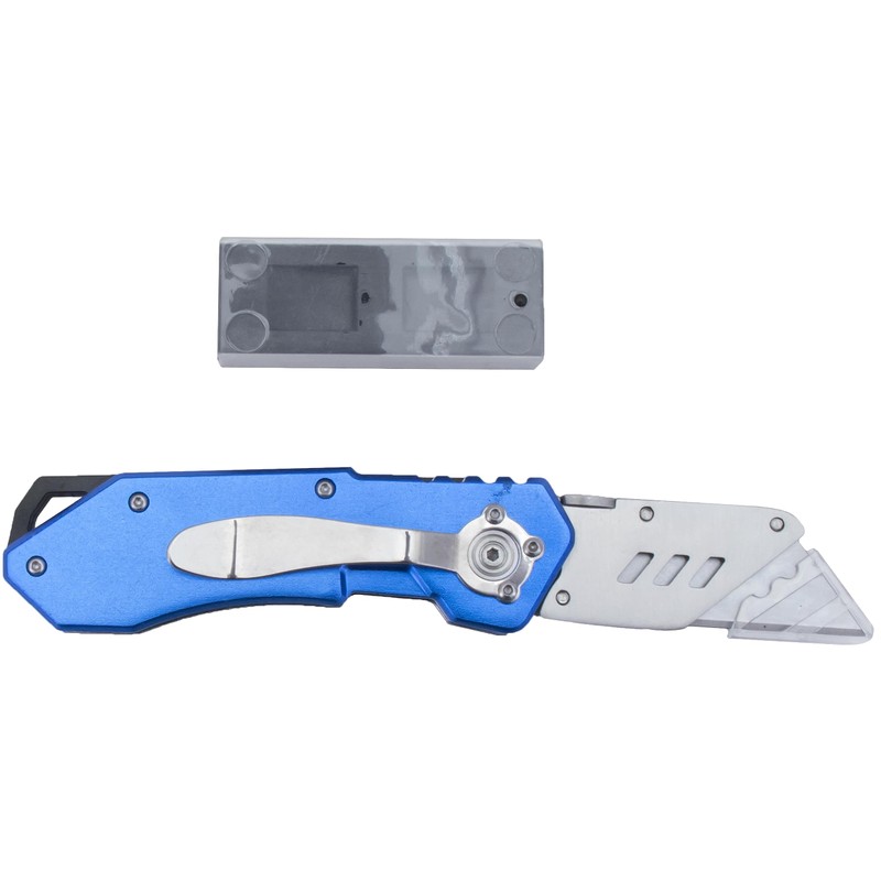 MARSHALLTOWN Folding Utility Knife, Folding Type, Aluminum Handle, Zinc Housing,