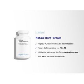 Supersmart - Natural Thyroformula - Mit L-Tyrosin, Ashwagandha & Coleus Forskohlii - Schilddrüsenunterstützung - Gewichtskontrolle | Nicht GVO - 120 vegetarische Kapseln