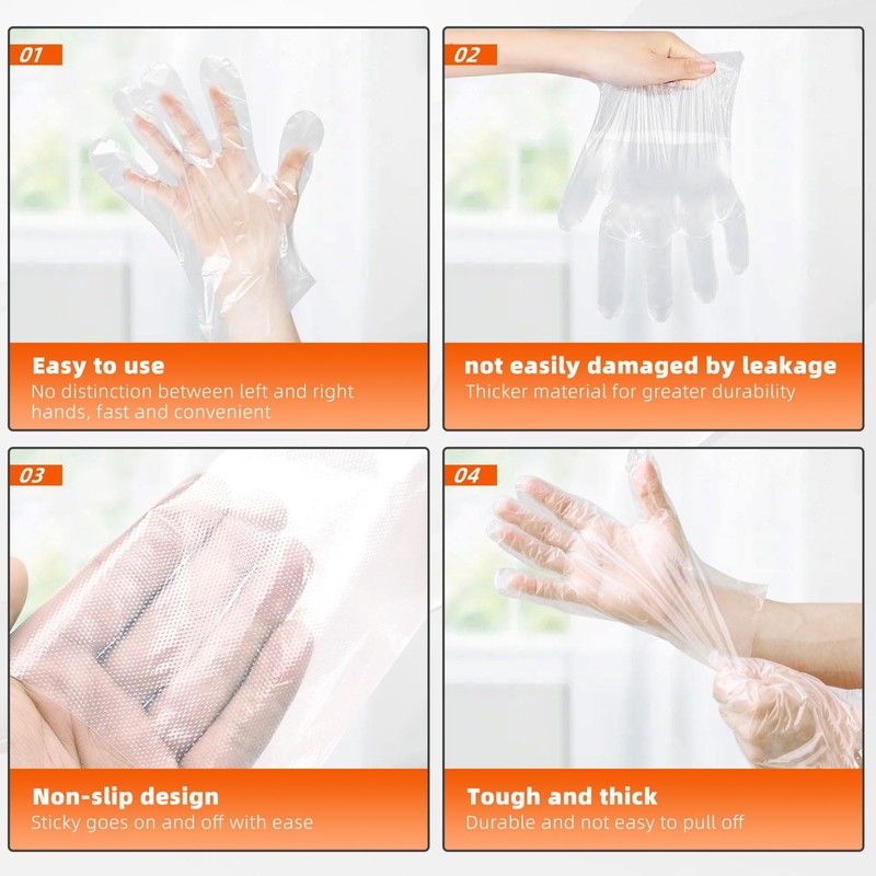 GENERALCARE Disposable Plastic Gloves Food Handling Service Gloves Disposable for