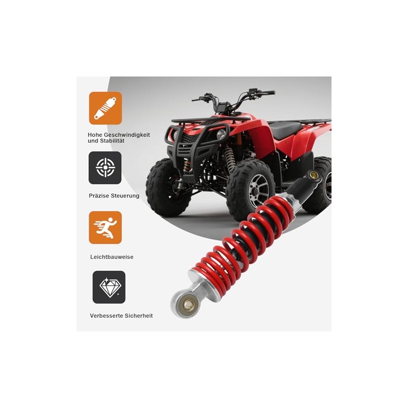 270 mm Rear Shock Absorber, 5-Way Adjustable Universal Shock Absorber,