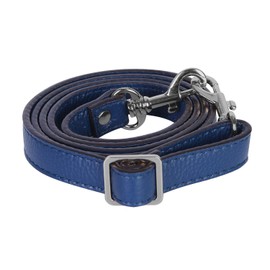 VanEnjoy Correas cruzadas ajustables de cuero de grano completo – 0.75 pulgadas de ancho, 25 a 51 pulgadas de largo (hebillas azul-plateadas)