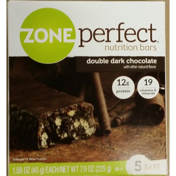 ZonePerfect Double Dark Chocolate Nutrition Bars 5 Bars Per Box Size 7.9 Ozs - 4 Pack