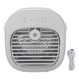 Portable Air Conditioner USB Rechargeable 3 Speeds Personal Evaporative Air Cooler Fan for Home Bedroom Travel Office White