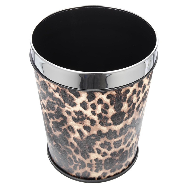 ABOOFAN Small Bathroom Trash Can Garbage Can Leopard Printed Waste