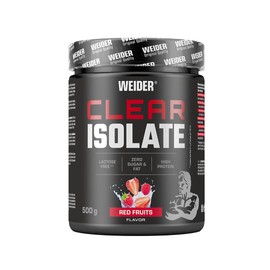 WEIDER Clear Whey Isolate, Fruity Whey Protein Isolate with High Protein Content for Refreshing Protein Shakes, Premium Quality Protein Powder, Sugar-Free, Red Fruits, 500 g