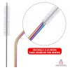 Importeek 2 Popotes Acero Metalico Reusable + Cepillo Limpiador Eco