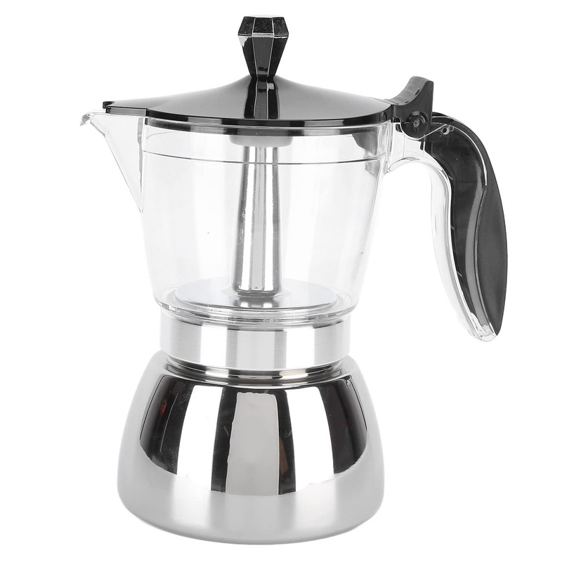 Yusat 6 Cups Stainless Steel Coffee Pot Italian Octagonal Household