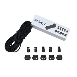 Versatile 1/8-Inch (3mm) Elastic Cord - 10 Yards With 10 Pack Plastic Spring Locks - Stretch Rope and Drawstring for Sewing, Crafting, and DIY Projects (Black)