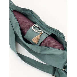 Yogamatters Organic Cotton Zip Up Yoga Bag | Mat Carrier Shoulder Strap Bag (Mineral)