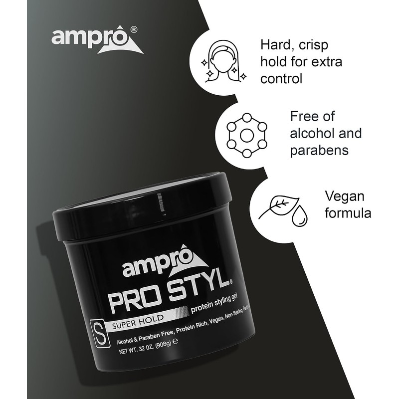 Ampro Pro-Style Protein Gel Super Hold Jar, 32 Ounce