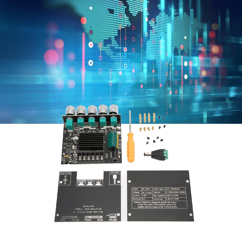 ASHATA Bluetooth 5.0 Stereo Audio Receiver Amplifier Board, 50W X