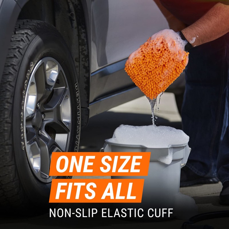 Armor All Microfiber Car Wash Mitt, Car Wash Glove for