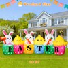 10 FT Easter Inflatables Bunny, Cute Rabbits with Carrots, Eggs,
