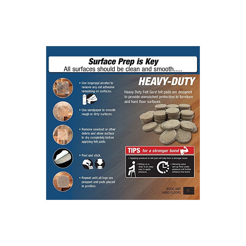 Shepherd Hardware 9916 1-1/2-Inch Heavy Duty Felt Gard Self-Adhesive Leveling