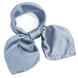NaSoPerfect 27 inch Silk Feeling Scarf Square Satin Head Scarf Solid Color Neck Scarfs for Women Blue