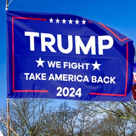 Trump Flag 2024 Fight for President 2024 Take America Back 3x5 ft Outdoor Blue Banner with Grommets