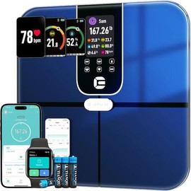 Lepulse 체중 및 지방 척도, Lepulse 3.35인치 컬러 TFT 디스플레이 척도, 체질량 지수를 사용한 스마트 체지방 척도, 22가지 체성분 지표를 사용한 BMI 심박수, 욕실 디지털 척도 400파운드 Weight and Fat Scale, Lepulse 3.35inch Color TFT Display Scale, Smart Body Fat Scale with Body Mass Index, BMI Heart Rate, 22 Body Comp