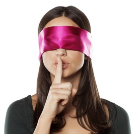 FRESHME Satin Sleep Mask - Lightweight Eye Mask for Sleeping Comfortable Adjustable Eye Blindfold Cover for Women Men Night Travel Nap Valentine's Day Gift Black and Deep Rose Red 160cm/63in