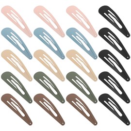20 Pcs Snap Hair Clips Matte Finish Colorful Color Anti-slip Snap Clip Hair Accessories Metal Barrettes for Women Little Girls Lady Hair Styling (20 Pieces, Light Color)