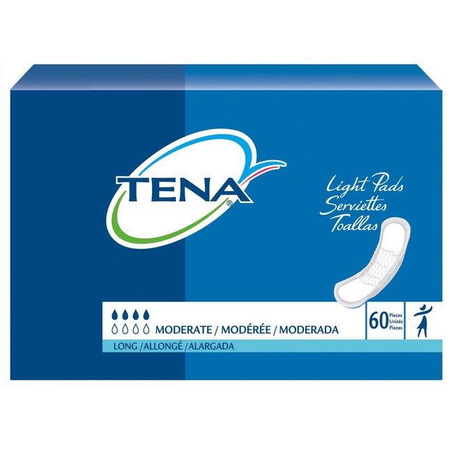 TENA Light Bladder Control Pads, Tena Pad Lng Mod Absbncy, (1 PACK, 60 EACH)