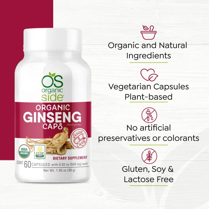 Os Organic Side Ginseng 60 Cápsulas Energía Stress