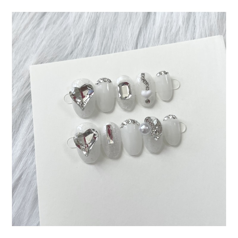 Clean Daily Wedding Handmade Nail Tips - Round / 클린