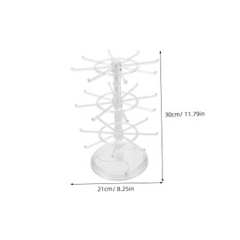 Ciieeo Rotating Jewelry Holder Organizer with Transparent Layers Multi Purpose Necklace Hanger for Earrings Bracelets and Necklaces Space Saving Desktop Display Stand with Construction