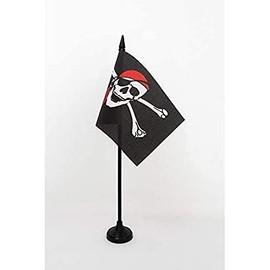 Table Flag Red 15 x 10 cm Pirate Skull Table Flag 10 x 15 cm AZ FLAG