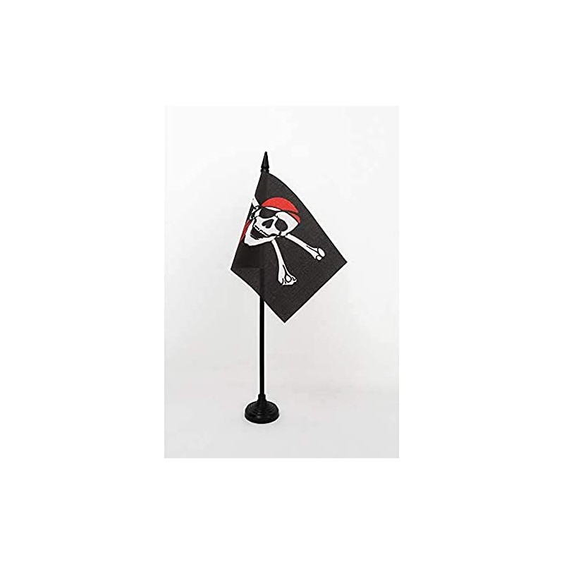 Table Flag Red 15 x 10 cm Pirate Skull Table