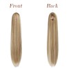 FESHFEN Straight Ponytail Extensions Long Drawstring Pony Tails Natural Synthetic