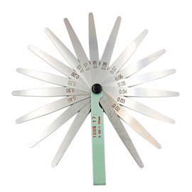 Kimlonton 100B-17 Stainless Steel Thickness Gauge 3.9 inches (100 mm), Set of 17 (0.02 - 1.0 mm) Gap Gauges, Thickness and Thinkness