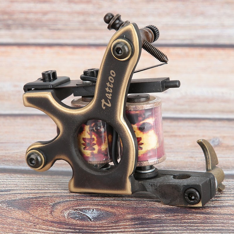 Pure Copper Manual Tattoo Gun Shader Liner Wrap Coils Machine