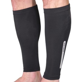 More Mile Compression Calf Guards L schwarz