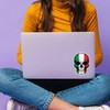 2 x 10cm Italy Skull Stickers - Italian Europe Flag