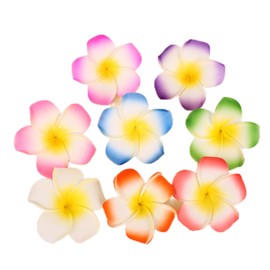 Doromy 24Packs Hawaiian Flower Hair Clips Artificial Plumeria Foam Hair Clip Accessories Frangipani Beach Flower Headpieces Tropical Bridal Wedding Party Decorations For Women Girls