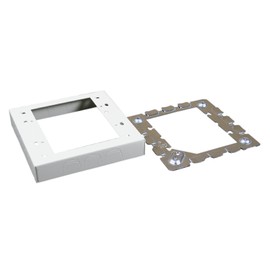 Wiremold Metal Raceway, Extending Power On-Wall Shallow Switch and Receptacle Box Fitting, Ivory, 2-Gang, V5747-2